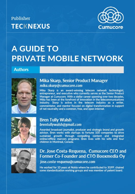 Back cover, eBook: A Guide to Private Mobile Networks.