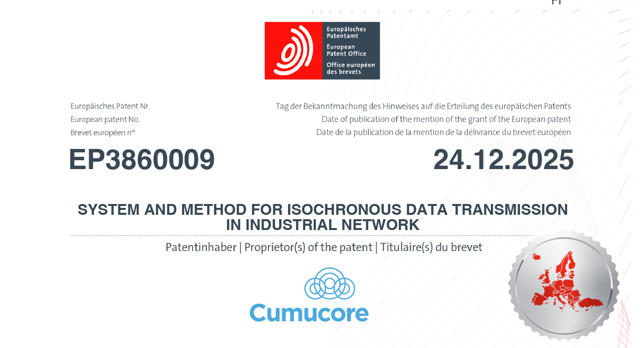 You are currently viewing EPO grants CUMUCORE patent for TSN over 5G